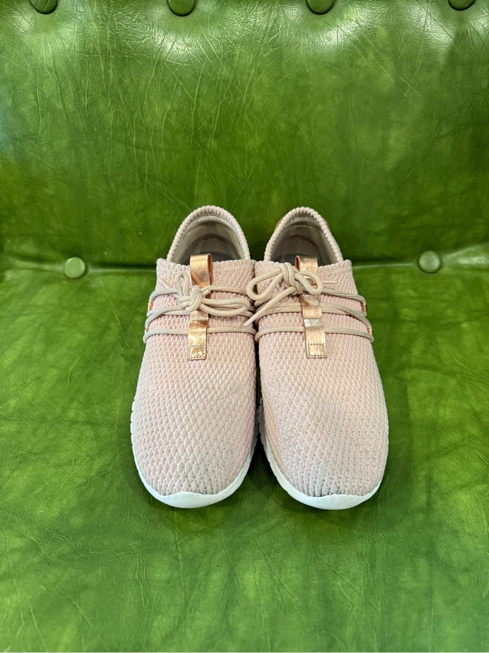 Women's Lightweight Knit Cole Haan Sneakers - Blush Pink and Gold